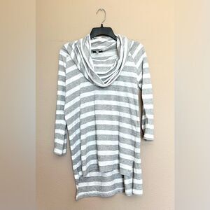 Lynn Ritchie Silver Cowl Neck Lagenlook Tunic Top